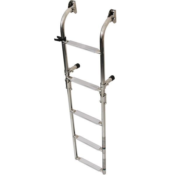 Badeleiter rostfreier Stahl - 2 feste und 3 klappbare Stufen Rohr D=22mm L=max. 1085mm B=254mm