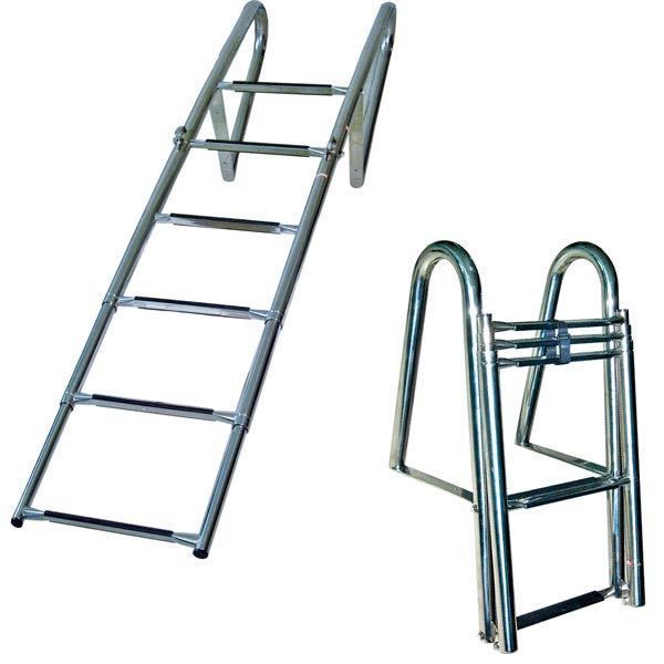 Badeleiter für Steg rostfreier Stahl teleskopier- und klappbar 6 Stufen L=800-2000mm B=400mm