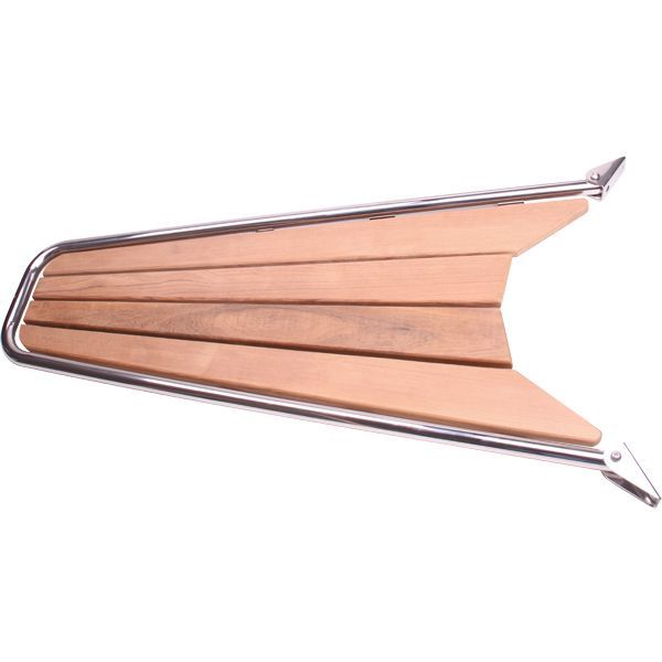 Bugplattform rostfreier Stahl mit Teakholzbelag L=115cm B=52cm Rohr D=32mm