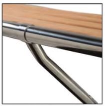 Badeplattform rostfreier Stahl L=80cm B=45cm Rohr D=25mm