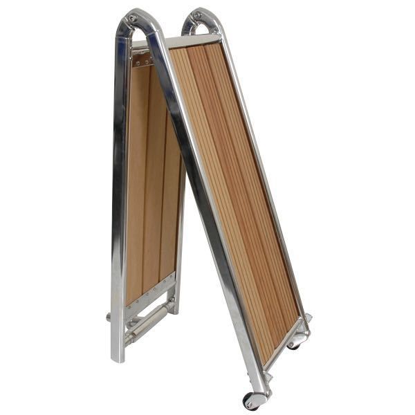 Landgang rostfreier Stahl / Teak L=160cm B=28cm, faltbar Landgang rostfreier Stahl / Teak L=160cm B=28cm, faltbar