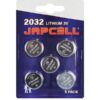 Japcell CR2032 3V Lithium Batterie 5 Stück 1170537 japcell cr2032 3v lithium batterie 5 stck 1