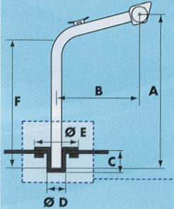 Davit Set (2 Stk) für Beiboote bis max 85kg, rostfreier Stahl 1194170 zeichnung