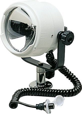 Suchscheinwerfer NIGHT EYE 12V 100W D=150mm 360° drehbar Kunststoff-Gehäuse mit Aluminium-Halter Suchscheinwerfer NIGHT EYE 12V 100W D=150mm 360° drehbar Kunststoff-Gehäuse mit Aluminium-Halter