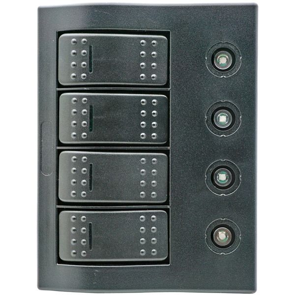 1852 Elektropanel mit LED-Kontrollleuchten, 3 Automatiksicherungen und Hauptschalter 1852 Elektropanel mit LED-Kontrollleuchten, 3 Automatiksicherungen und Hauptschalter