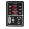 Elektropanel 3 Schalter/Sicherungen mit Batterianzeige f.2 Batterien und Zigarettenanzündersteckdose 1270083 strmpanel med cigaretstik 3 kon 1