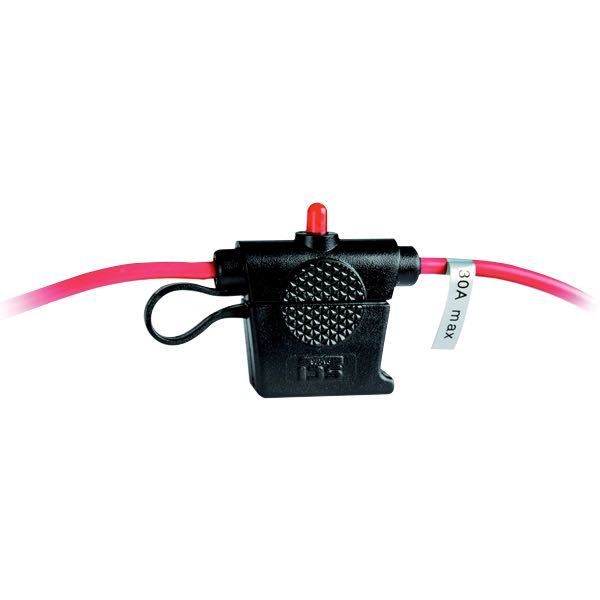 Sicherungshalter Inline für Stecksicherungen max 30A mit LED-Kontrollleuchte wasserdicht Sicherungshalter Inline für Stecksicherungen max 30A mit LED-Kontrollleuchte wasserdicht