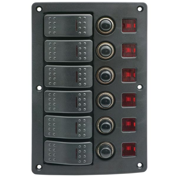 1852 Elektropanel mit 6 Automatiksicherungen 1852 Elektropanel mit 6 Automatiksicherungen