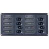 BEP Schalttafel mit 8 Schaltern und Automatiksicherungen H=115mm B= 238mm T=65mm 1270201 bep lux strmpanel 8 kont 12v 1