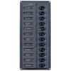 BEP Schalttafel mit 12 Schaltern und Automatiksicherungen H=285mm B=127mm T=65mm 1270202 bep lux strmpanel 12 kont 12v 1