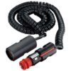 Universalstecker 12/24V 8A mit Sicherung und Spirallabel L=0,6-3m und Kupplung 1270226 universalstik med spiralledning 0 6 3m og stor udtag 1
