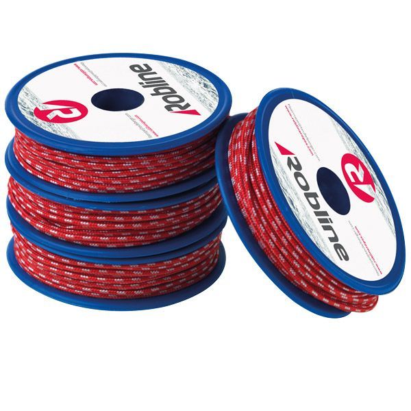 Robline Leech Line Liekleine D=1,7mm L=10m Karton mit 10 Rollen rot/silber