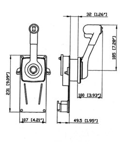 Ultraflex Einhebelschaltung B183 für Seitenmontage für Schaltung und Gas mit Leerlaufstellung 140b183 ultraflex einbau schalthebel b183 2