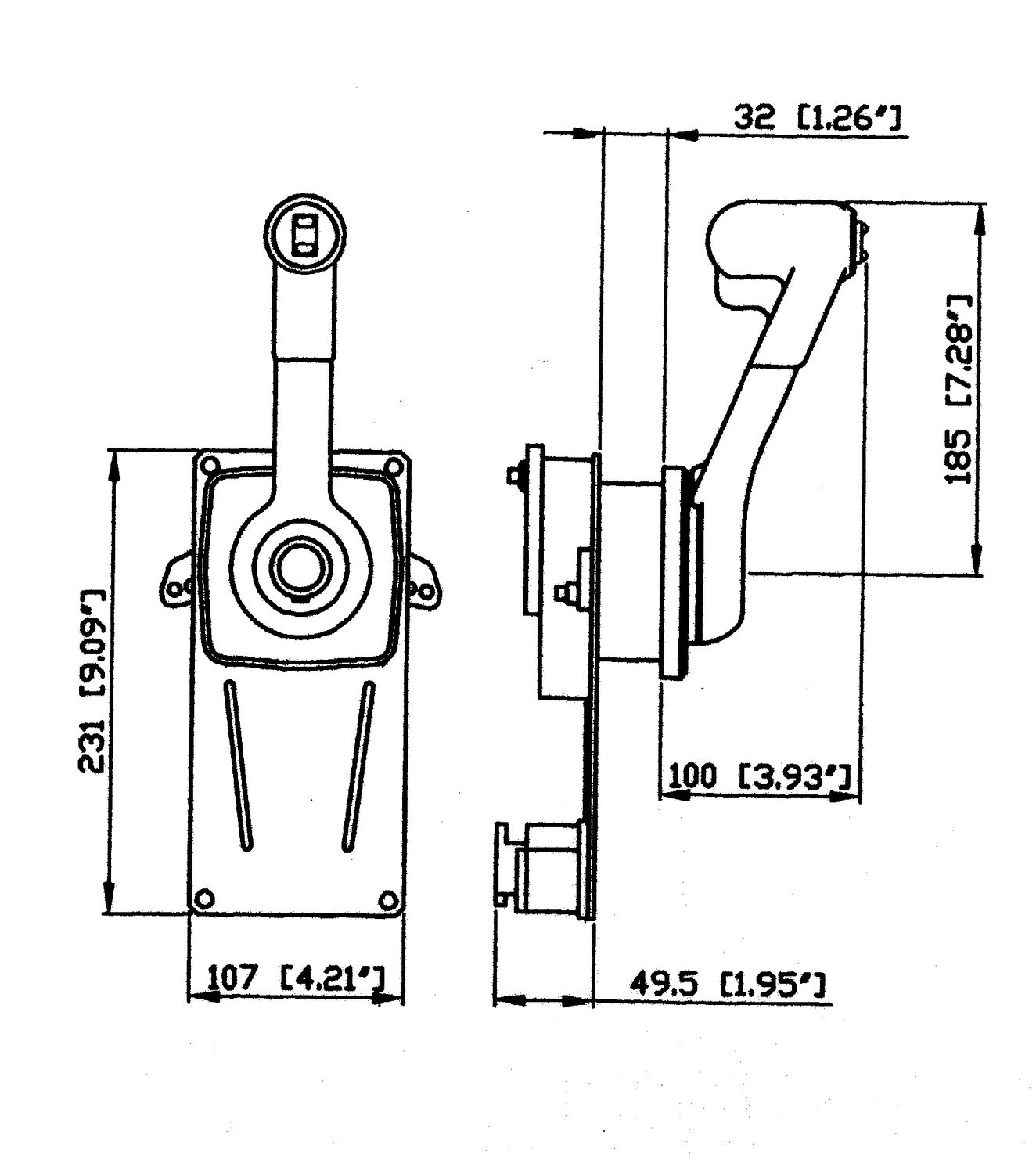 Ultraflex Einhebelschaltung B183 für Seitenmontage für Schaltung und Gas mit Leerlaufstellung Ultraflex Einhebelschaltung B183 für Seitenmontage für Schaltung und Gas mit Leerlaufstellung – Bild 2