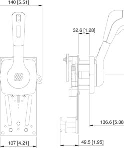 Ultraflex Einhebelschaltung B310B verchromt für Seitenmontage für Schaltung und Gas mit Leerlaufstellung und Trimmfunktion 140b310b ultraflex einbau schalthebel b310b fr die seitenmontage 2