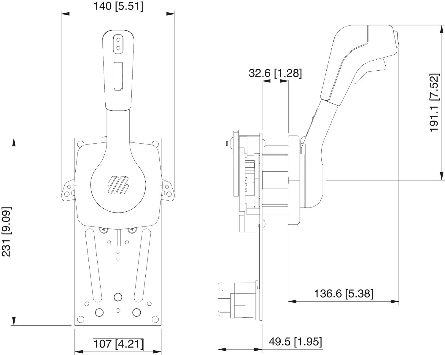 Ultraflex Einhebelschaltung B310B verchromt für Seitenmontage für Schaltung und Gas mit Leerlaufstellung und Trimmfunktion Ultraflex Einhebelschaltung B310B verchromt für Seitenmontage für Schaltung und Gas mit Leerlaufstellung und Trimmfunktion – Bild 2