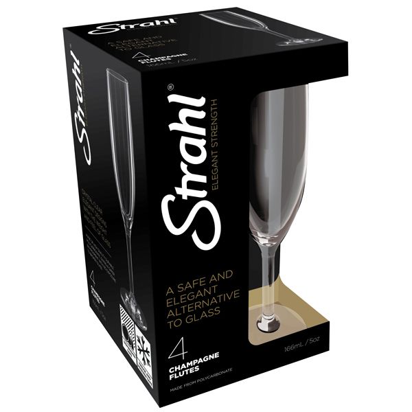 Strahl Champagneglas Polycarbonat 166 ml. 4stk i gaveæske Strahl Champagneglas Polycarbonat 166 ml. 4stk i gaveæske