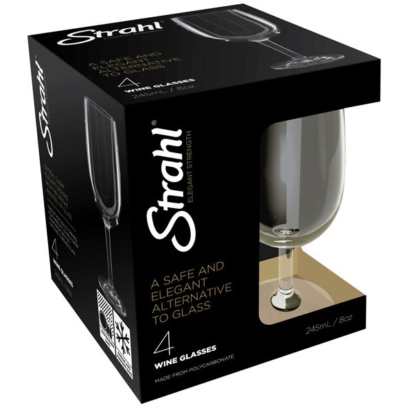 Strahl Weinglas aus Polykarbonat 245ml 4 Stück in Geschenkverpackung Strahl Weinglas aus Polykarbonat 245ml 4 Stück in Geschenkverpackung