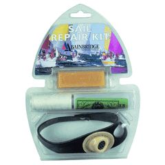 Reparatursatz für Segel, mit Handschuh rechts