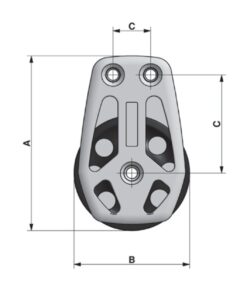 Decksblock Typ 80 Aluminium zweischeibig 5926 982 zweischeibiger fussblock 80mm 2