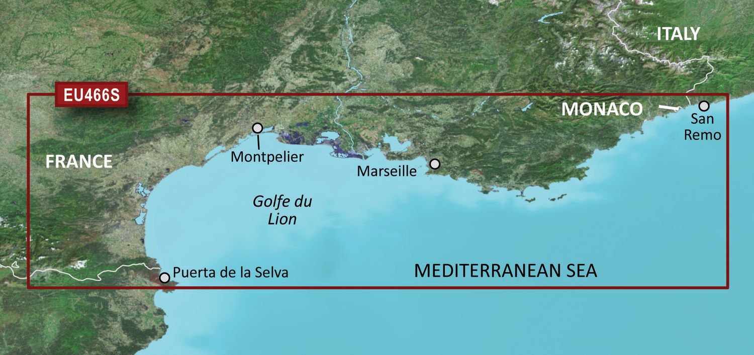 Garmin Seekartenmodul G3 Vision microSD/SD card: VEU466S - Golfe Du Lion to San Remo