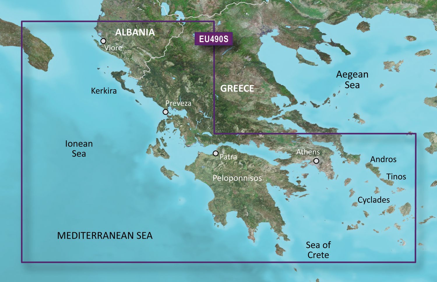 Garmin Seekartenmodul G3 Vision microSD/SD card: VEU490S - Greece West Coast and Athens