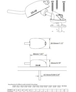 Scanstrut Kabeldurchführung DS-H6 Kunststoff waagerechte Montage für Kabel D=2-6mm grau