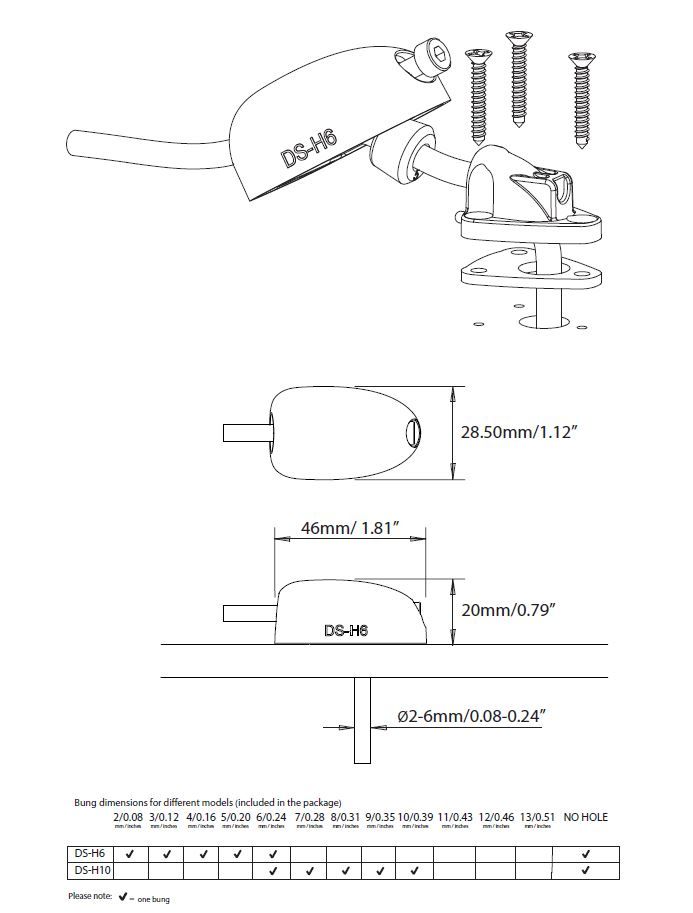 Scanstrut Kabeldurchführung DS-H6 Kunststoff waagerechte Montage für Kabel D=2-6mm grau Scanstrut Kabeldurchführung DS-H6 Kunststoff waagerechte Montage für Kabel D=2-6mm grau