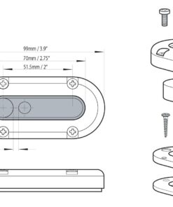 Scanstrut Kabeldurchführung DS-Multi Aluminium für mehrere Kabel D=max 15mm