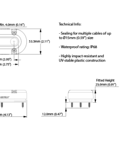 Scanstrut Kabeldurchführung DS-MULTI-P-BLK Kunststoff für mehrere Kabel D=max 15mm schwarz