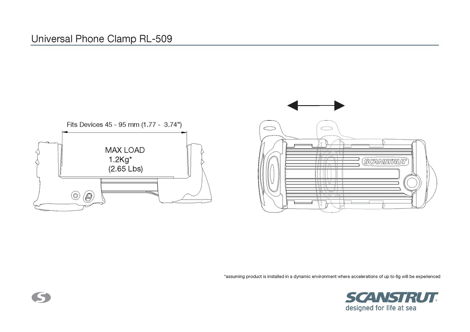 Scanstrut ROKK MINI Top-Halterung TH-509 für Smartphones. UKW-Handseefunkgeräten. Hand-GPS Geräten – Bild 2