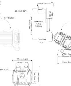Scanstrut ROKK MINI Smartphonehalterung RLS-509-401 mit Fuss und Basis zum Anschrauben (RLS-401+RLS-AM+RL-509) 89 rls 509 401 rokk mini smartphonehalterung rls 509 401 mit fuss und montagesockel zum anschrauben rls am rl 5 2