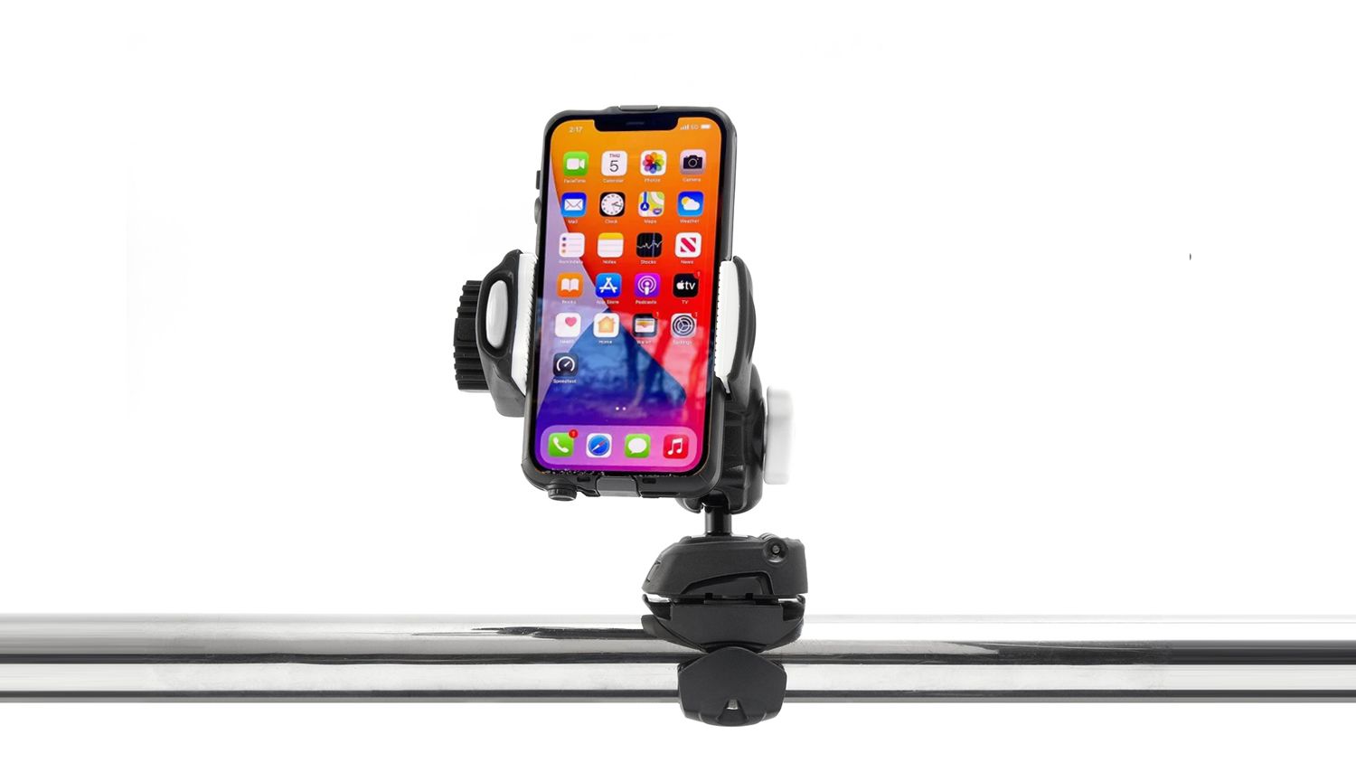 Scanstrut ROKK MINI Smartphonehalterung RLS-509-402 mit Fuss und und Basis für Rohrmontage (RLS-402+RLS-AM+RL-509)