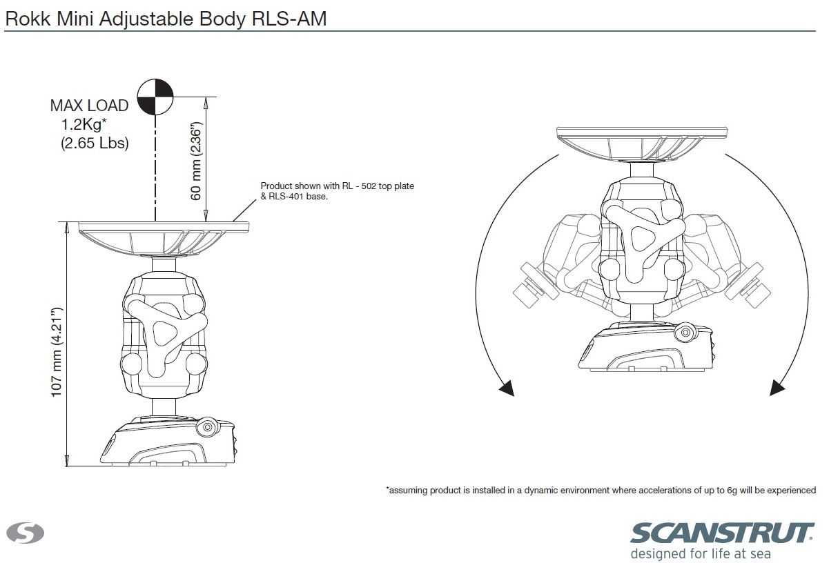 Scanstrut ROKK MINI Fuß RLS-AM Scanstrut ROKK MINI Fuß RLS-AM