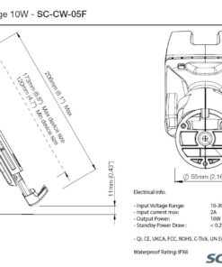 Scanstrut ROKK Ladegerät Edge SC-CW-05F mit Standfuss-Halterung für kabelloses Laden von Smartphones 12/24V 10W Ausgang max 2A wasserdicht nach IPX6