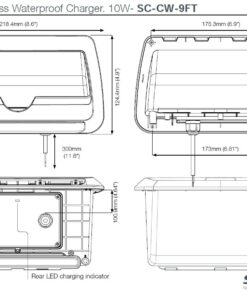 Scanstrut ROKK Ladegerät COVE SC-CW-09F Ablagefach quer zum Einlegen für kabelloses Laden von Smartphones 12/24V 10W Ausgang max 2A wasserdicht nach IPX6