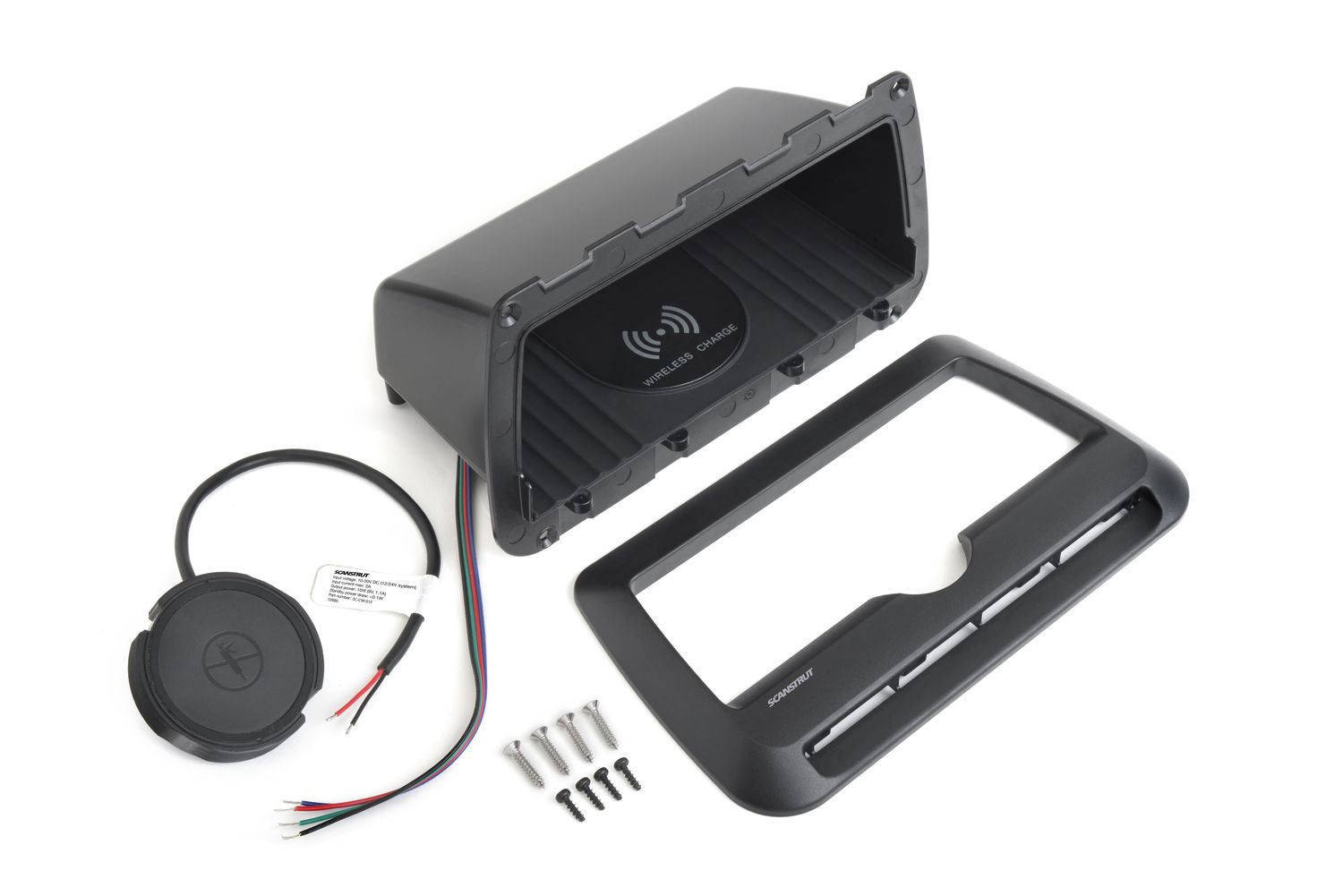 Scanstrut ROKK Ladegerät COVE LED SC-CW-10F Ablagefach quer mit LED-Beleuchtung zum Einlegen für kabelloses Laden von Smartphones 12/24V 10W Ausgang max 2A wasserdicht nach IPX6 – Bild 3