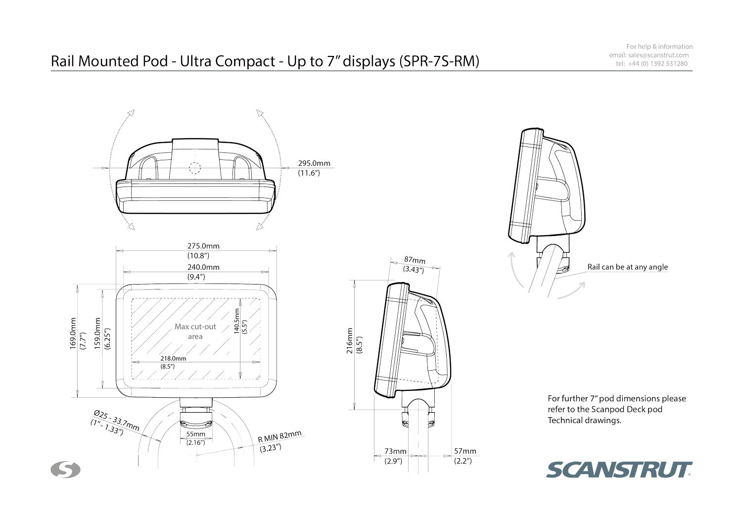 Scanstrut Rail Pod Gerätehalterung SPR – Bild 2