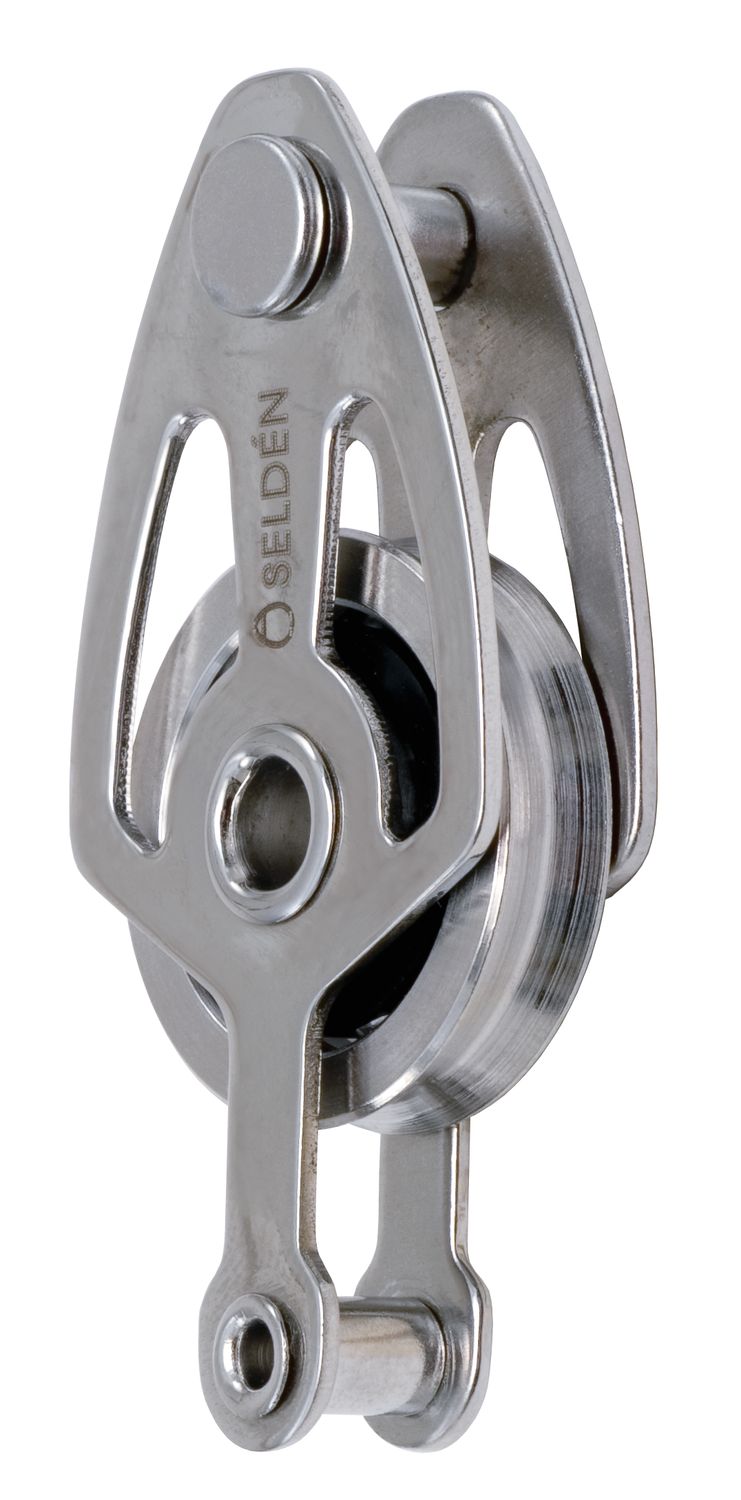 Seldén Einscheibiger Kugellager-Block BBB25 High Load rostfreier Stahl mit Bolzen und Unterbügel