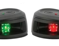Attwood LED Navigationslicht oval Aufbaumontage, schwarz Komposit, 12V, rot und grün, 2sm