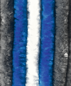 Flauschvorhang 100x200 cm grau-blau-weiß