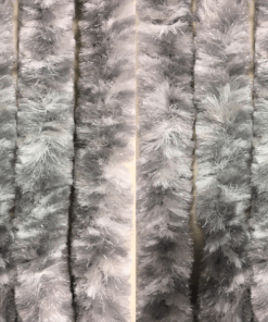 Flauschvorhang 70 x 205 cm grau-we-silb