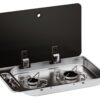 CAN Einbau-Gaskocher FC1336 mit 2 Kochfeldern und Glasdeckel can1336 p fp w
