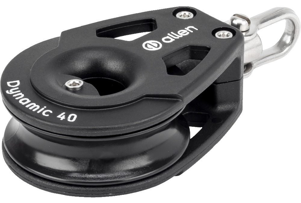 ALLEN Einfachblock kugell. 40mm, Seil 10mm, Wirbelschäkel ALLEN Einfachblock kugell. 40mm, Seil 10mm, Wirbelschäkel