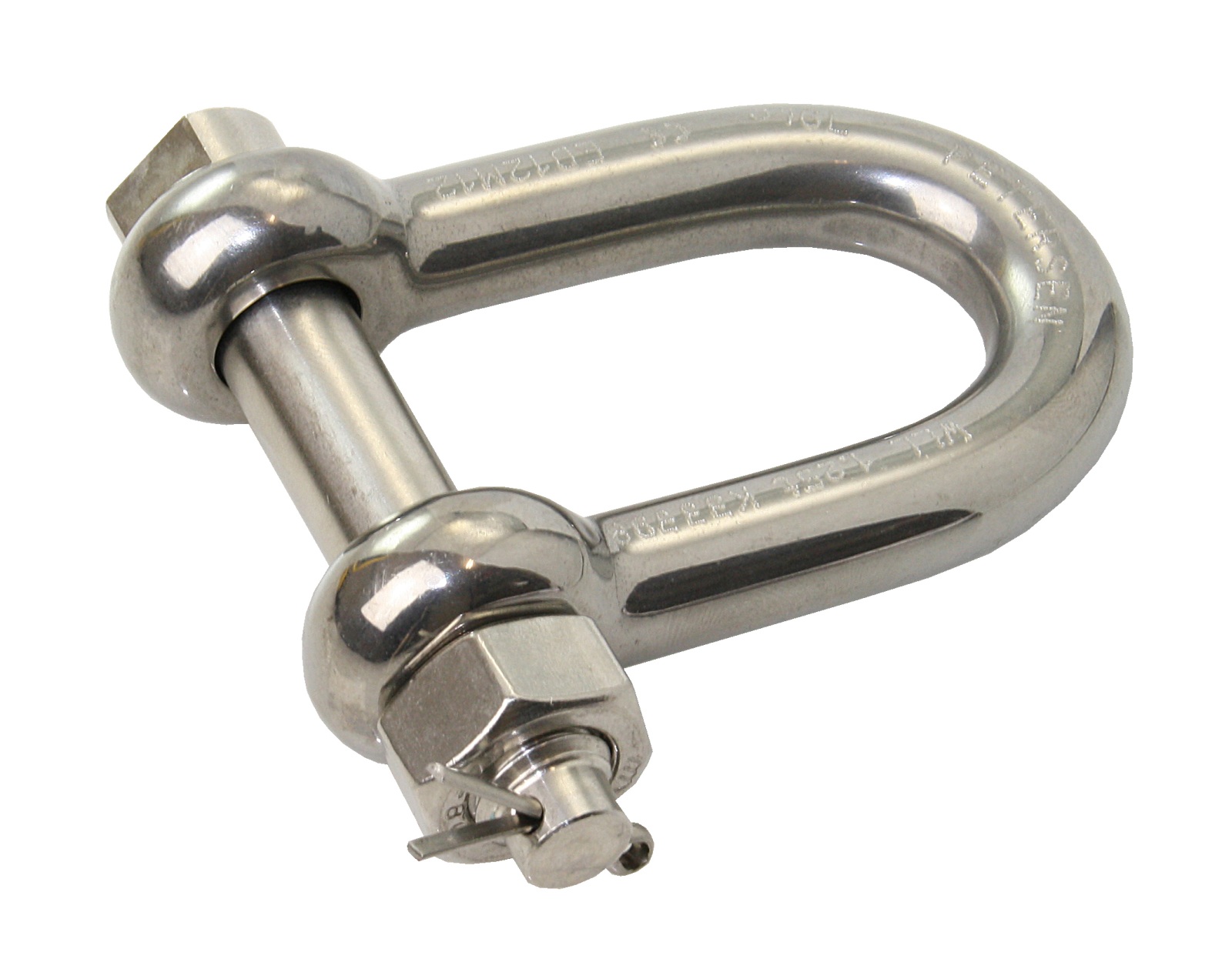 PETERSEN D-Schäkel mit Mutter und Splint A4L Pin 27mm, WLL5000kg PETERSEN D-Schäkel mit Mutter und Splint A4L Pin 27mm, WLL5000kg