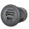 PRO CAR USB-C/A Einbau-Steckdose mit PD/QC, round 12/24V 3A/2,2A SB-Pack qg02463