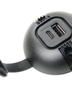 PRO CAR USB-C/A Aufbau-Steckdose mit Kappe, rund 12/24V 3A/2,5A