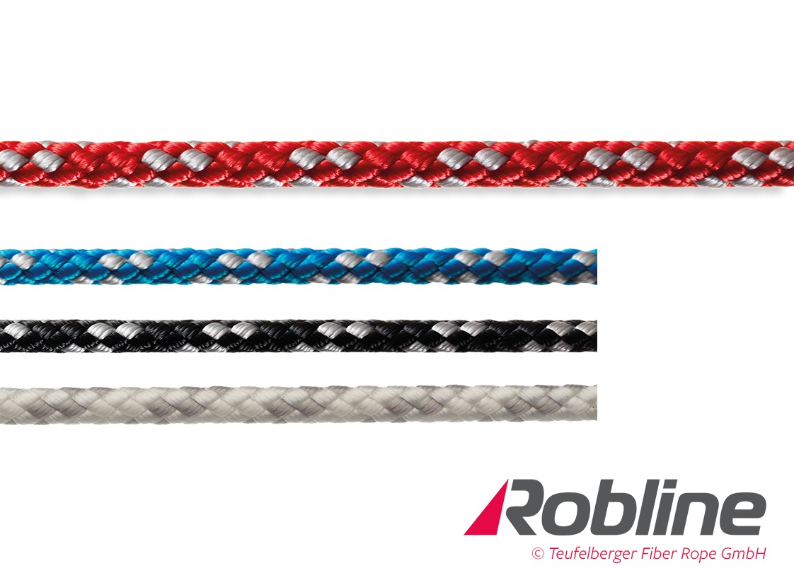 ROBLINE 8-Plaited Dinghy, PES/PES, 5mm rot/silber ROBLINE 8-Plaited Dinghy, PES/PES, 5mm rot/silber