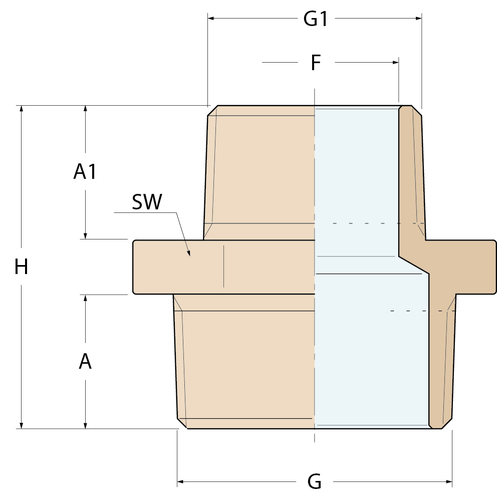 Guidi Reduzierhülse MM - G 1'' auf 3/4'' Guidi Reduzierhülse MM - G 1'' auf 3/4'' - Produktbild 2 - Artikel 0245.100211