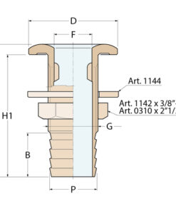 Guidi Borddurchlass abgerundet - G 3/4'' - Produktbild 2 - Artikel 1123.100143